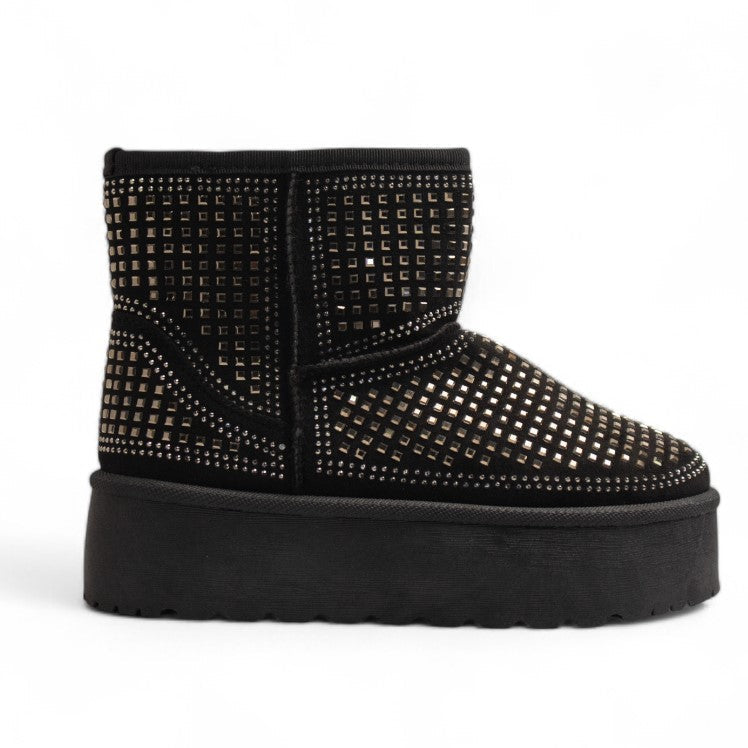 Europeon Union Women Black Chamois Half Boot #3492