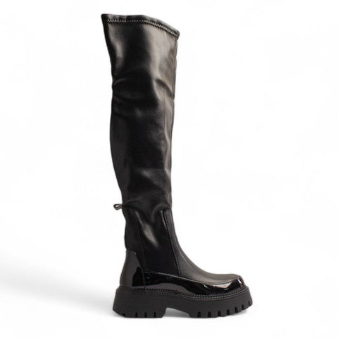 Europeon Union Women Black Leather Boot #3495