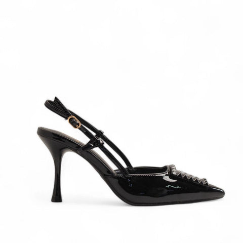 Europeon Union Women Black Vernis Leather Heels #3514