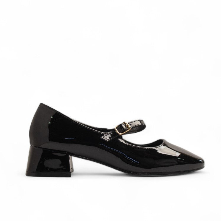 Europeon Union Women Black Vernis Leather Shoes #3526
