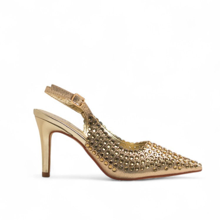 Europeon Union Women Gold Leather Soiree #3529