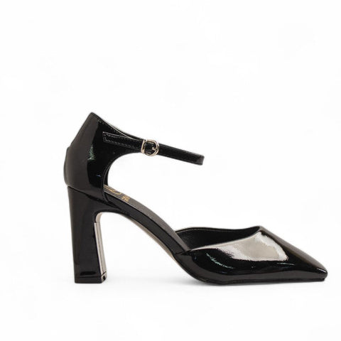 Europeon Union Women Black Vernis Leather Heels #3537