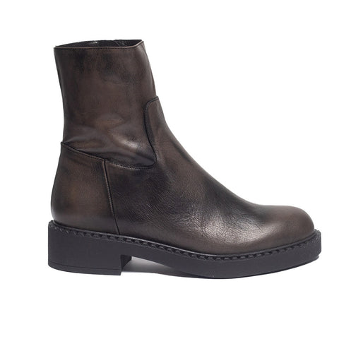 Spanish Women Grey Leather Half Boot #0353