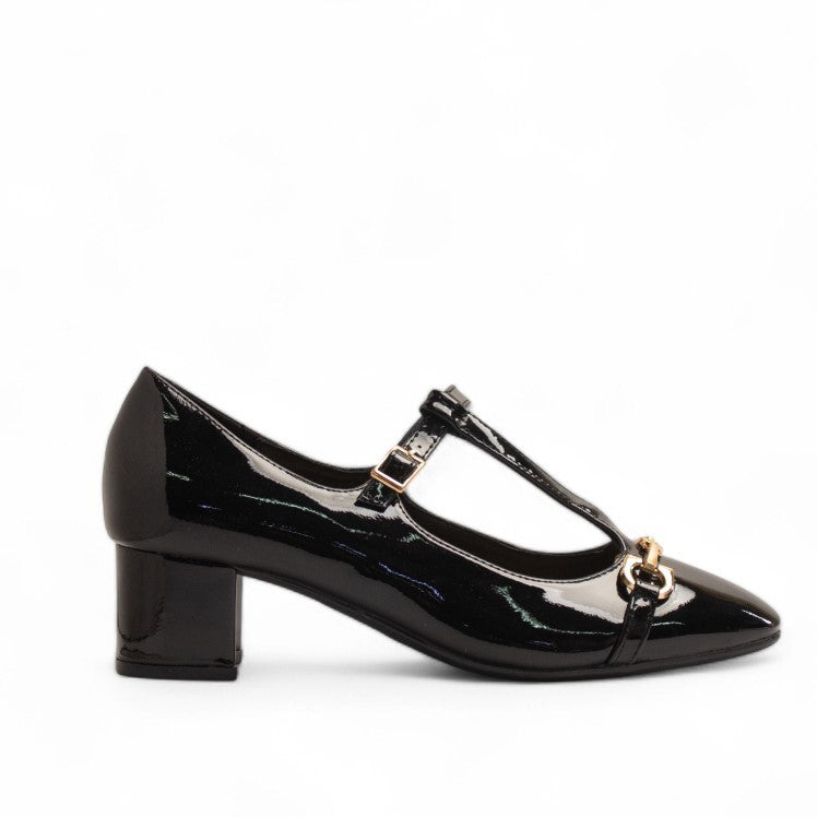 Europeon Union Women Black Vernis Leather Shoes #3543
