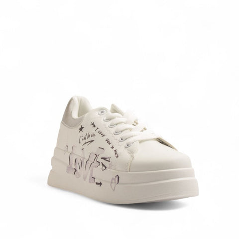 Europeon Union Women white Leather Shoes #3549