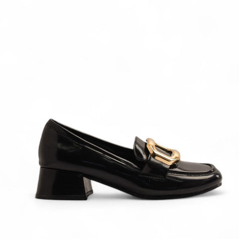 Europeon Union Women Black Vernis Leather Shoes #3561