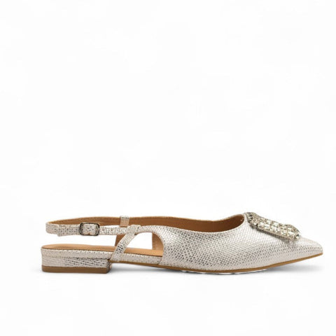 Europeon Union Women Silver Leather Mules #3563