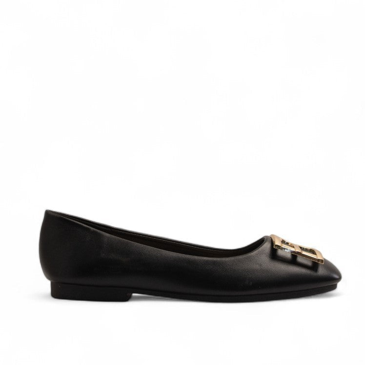 Europeon Union Women Black Leather Shoes #3576