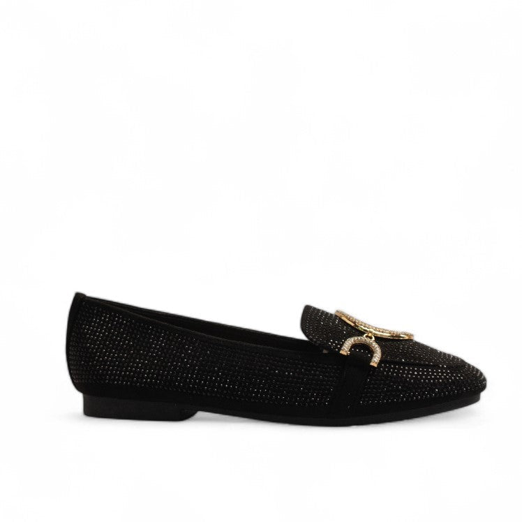 Europeon Union Women Black Glitter Shoes #3579