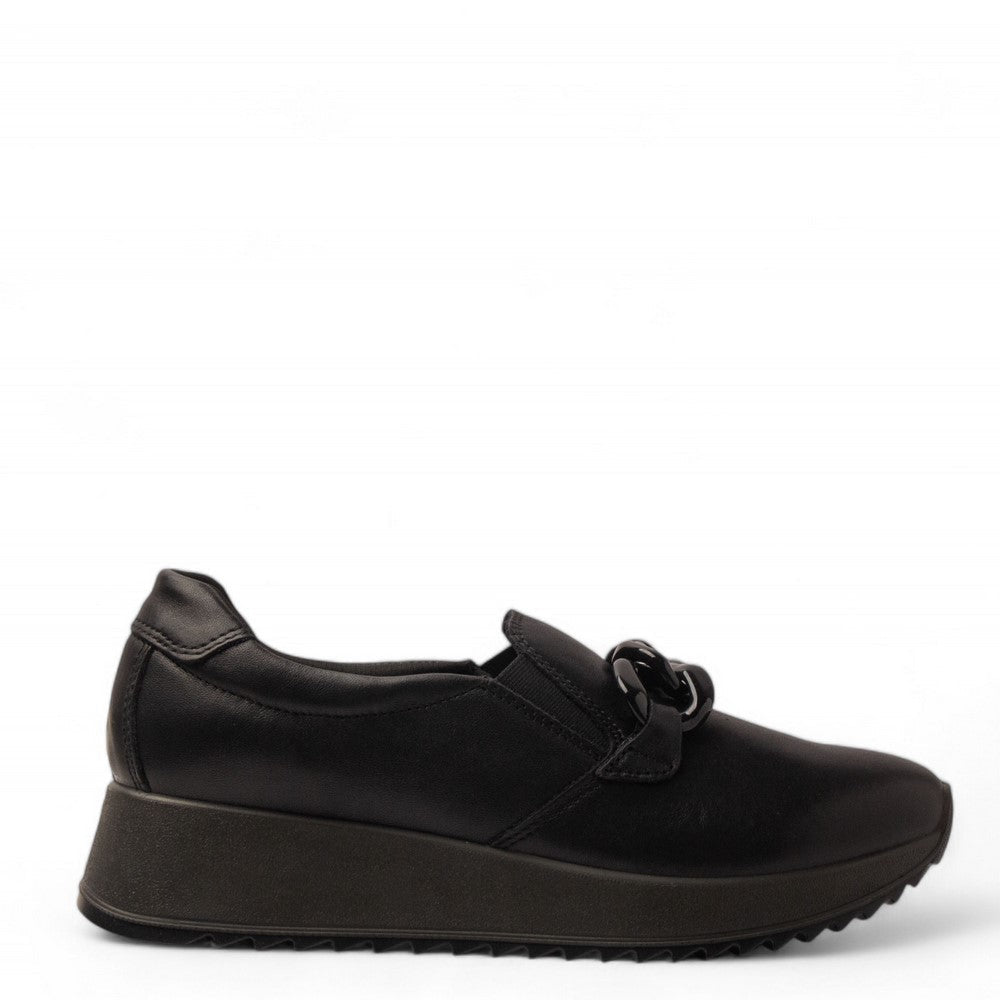 Italian Women Black Leather Shoes #3597