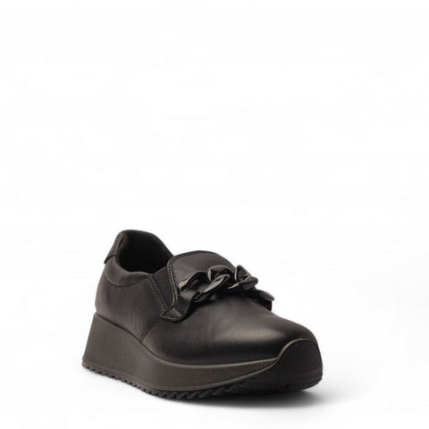 Italian Women Black Leather Shoes #3597