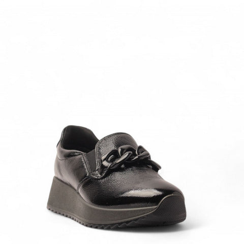 Italian Women Black Vernis Leather Shoes #3598