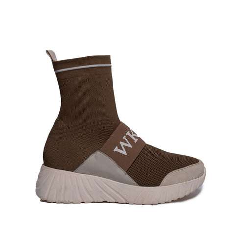 Spanish Women Beige Cloth Half Boot #0360