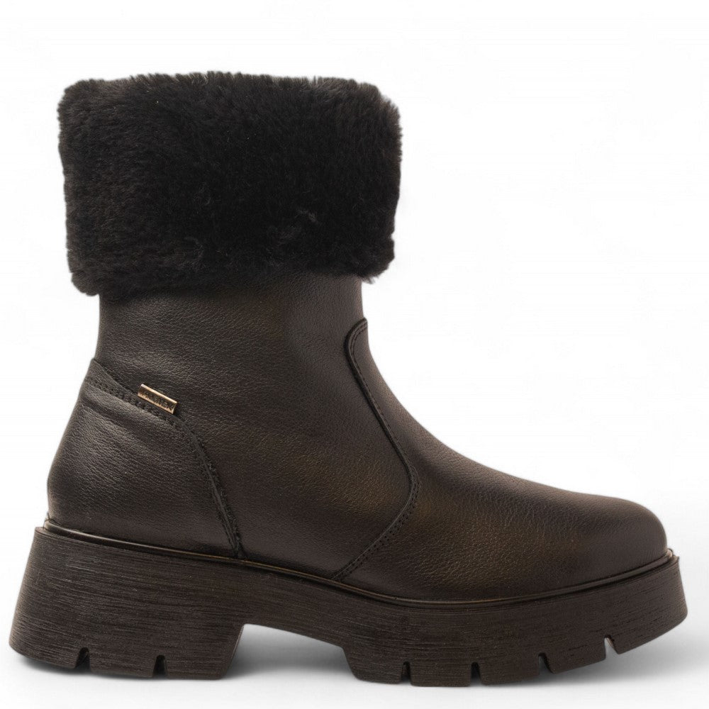 Italian Women Black Leather Half Boot #3627