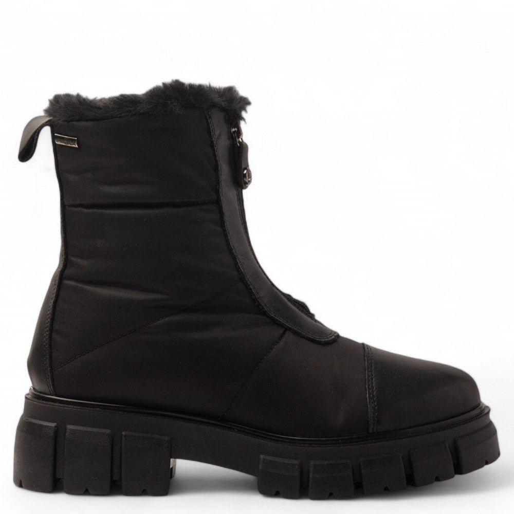 Italian Women Black N. Leather x Water Proof Half Boot #3632