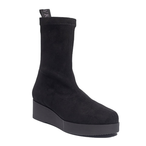Spanish Women Black Chamois Half Boot #0365