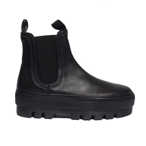 Spanish Women Black Leather Half Boot #0367