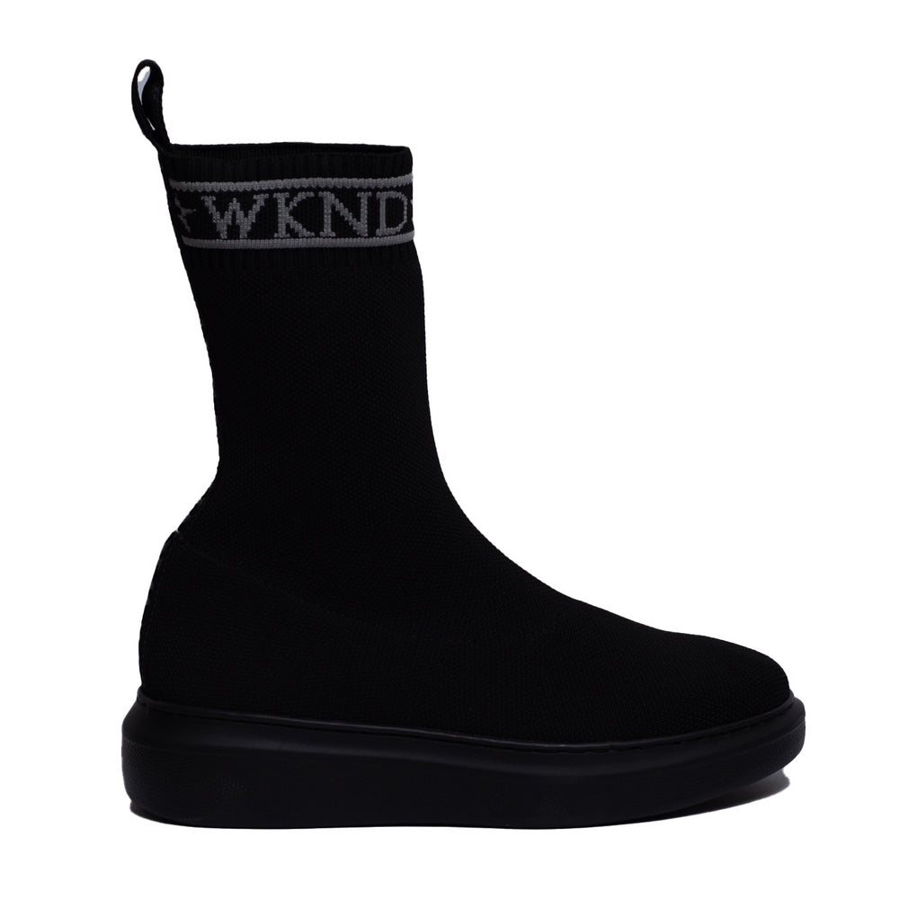 Spanish Women Black Leather Half Boot #0371