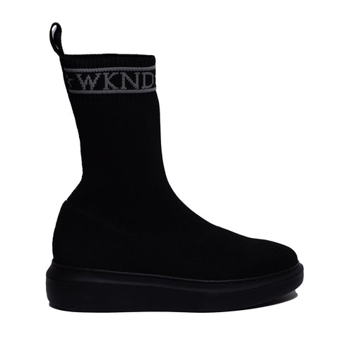 Spanish Women Black Leather Half Boot #0371