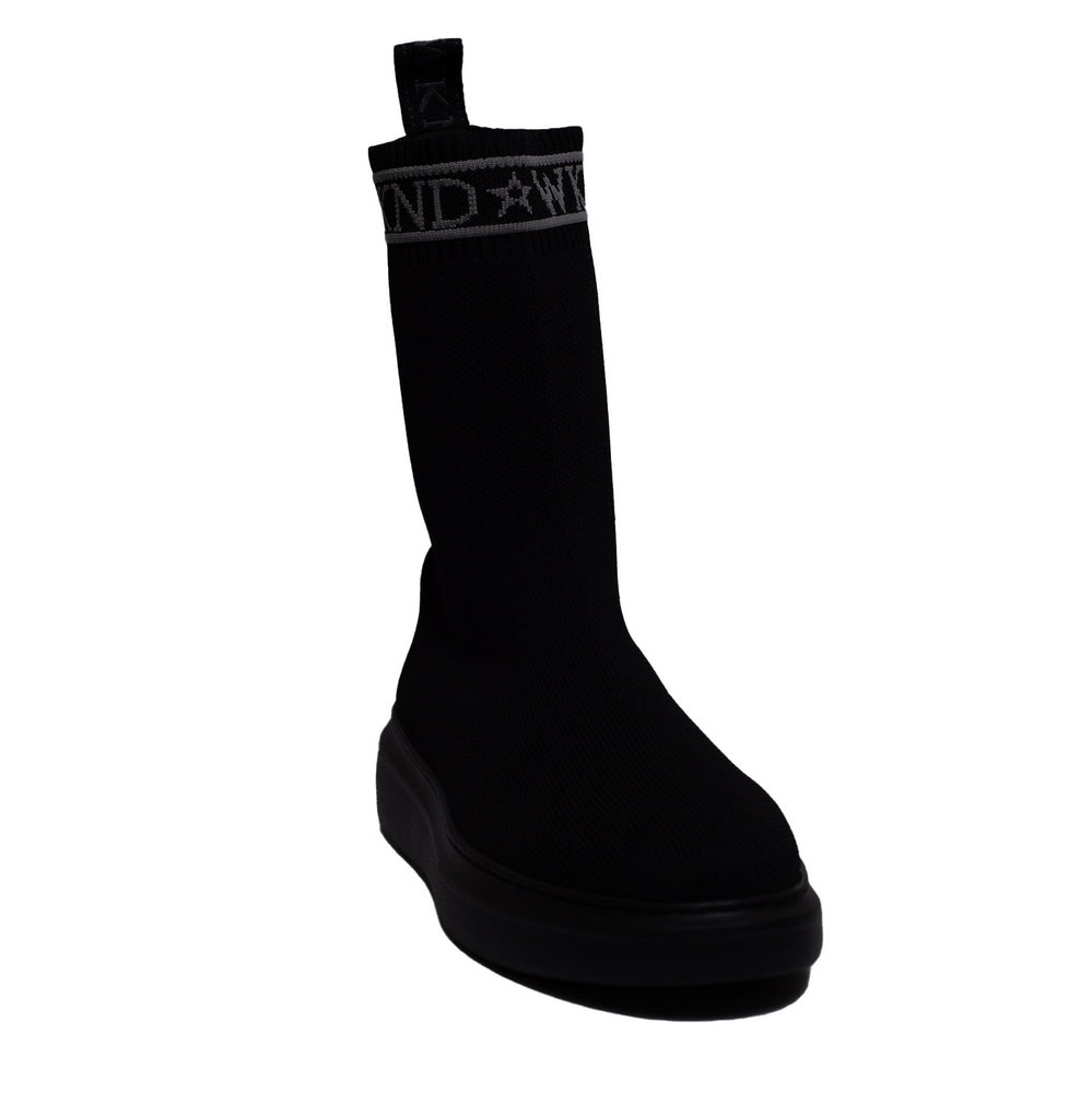 Spanish Women Black Leather Half Boot #0371