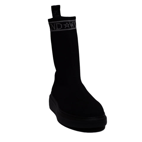 Spanish Women Black Leather Half Boot #0371