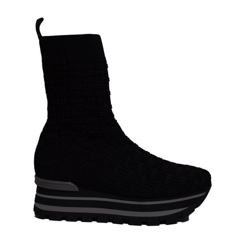 Spanish Women Black Cloth Half Boot #0374