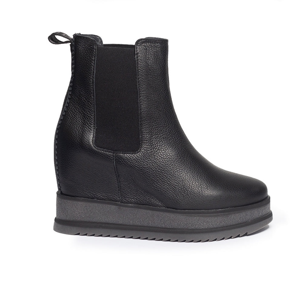 Spanish Women Black Leather Half Boot #0380