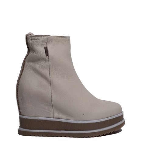 Spanish Women Creamy Leather Half Boot #0381