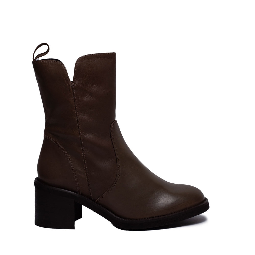 Spanish Women Cafe Leather Half Boot #0390