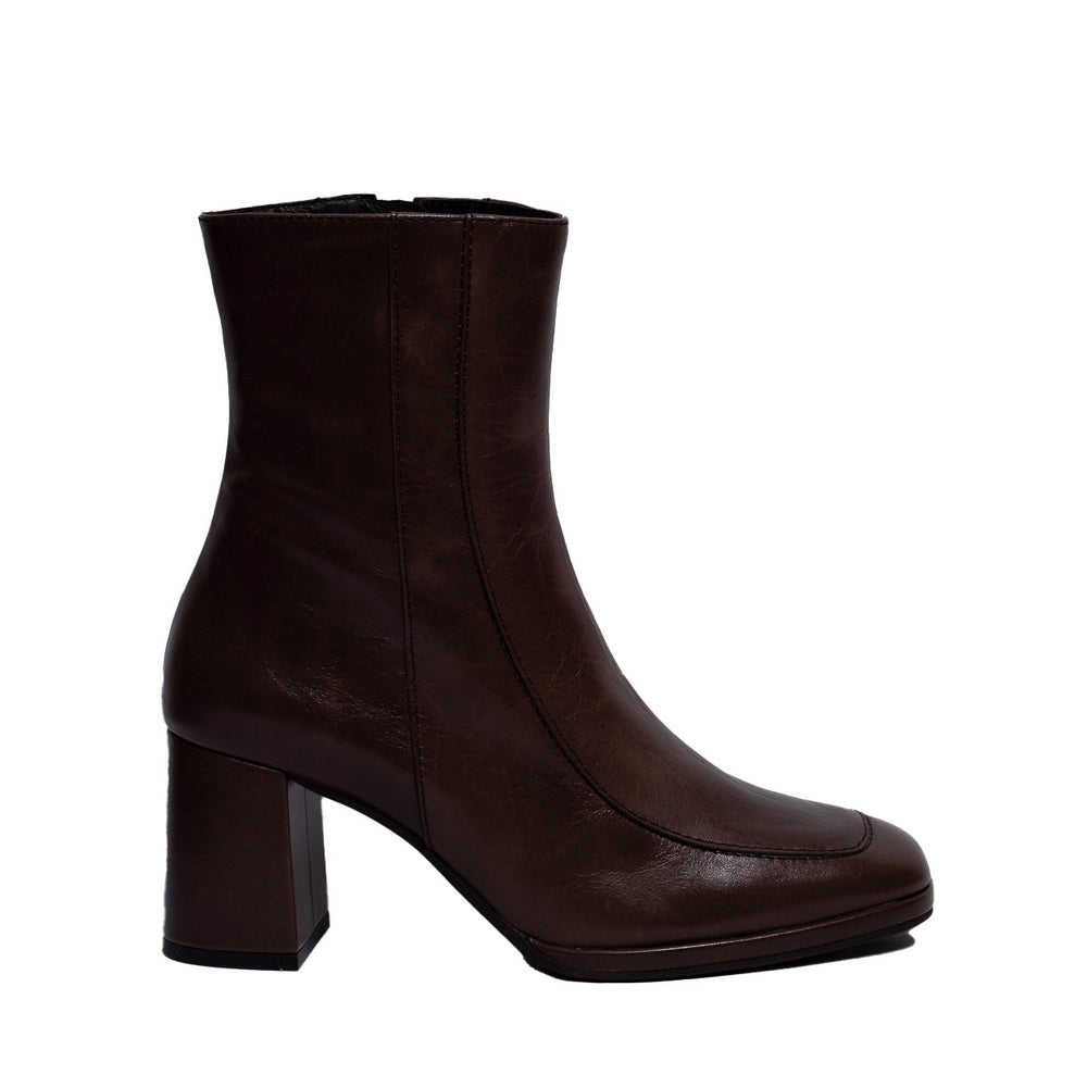 Spanish Women Brown Leather Half Boot #0391