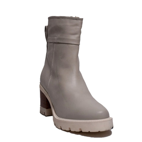 Spanish Women Creamy Leather Half Boot #0398