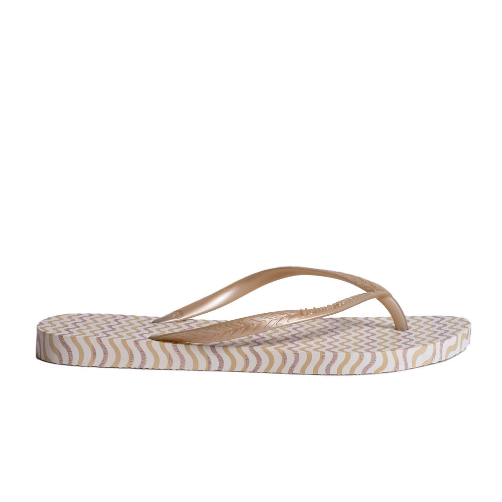 Women Gold Plastic Slipper #0413