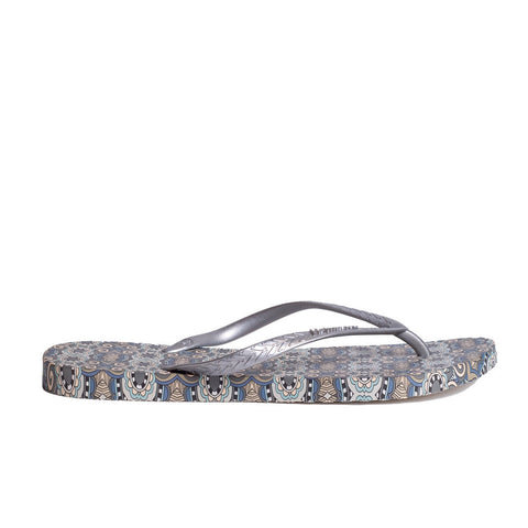 Women Silver Plastic Slipper #0419