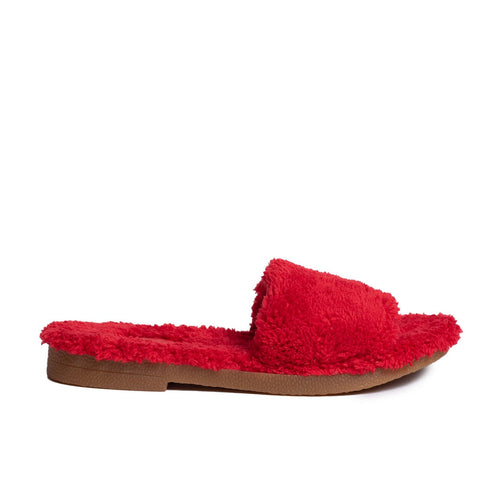 Women Red Fur Slipper #0532