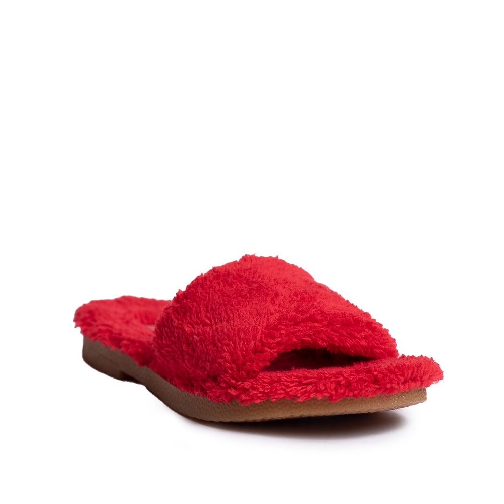 Women Red Fur Slipper #0532