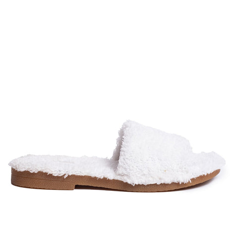 Women white Fur Slipper #0534