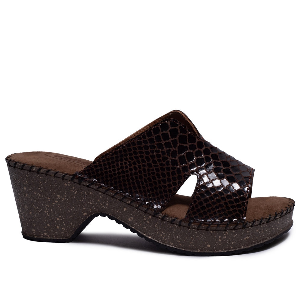 Turkish Women Brown Leather Wedges #0547