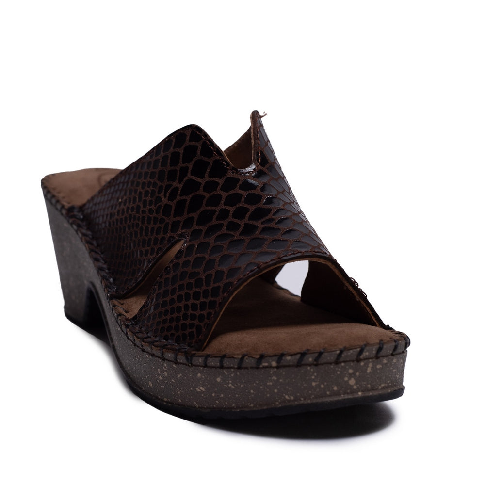 Turkish Women Brown Leather Wedges #0547