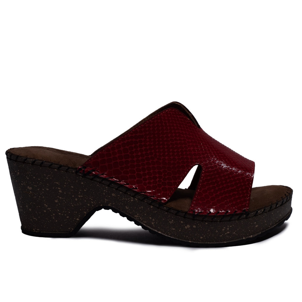 Turkish Women Red Leather Wedges #0551