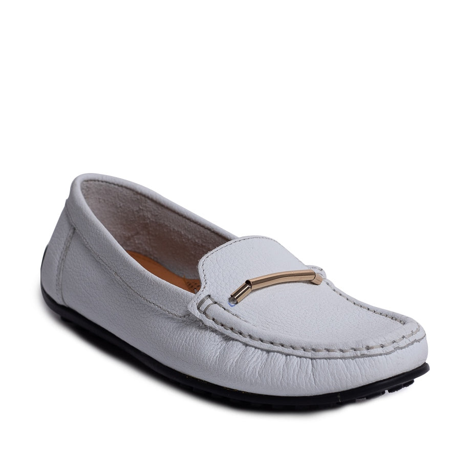 Women White Leather Espadrilles #0604