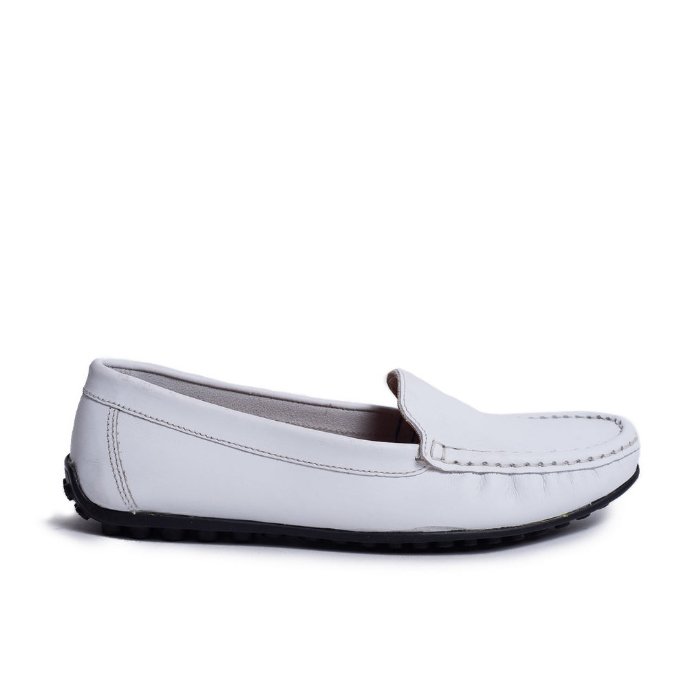 Women White Leather Espadrilles #0611