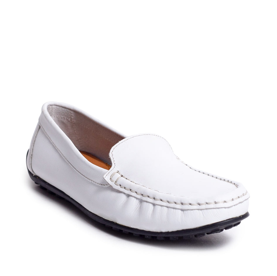 Women White Leather Espadrilles #0611