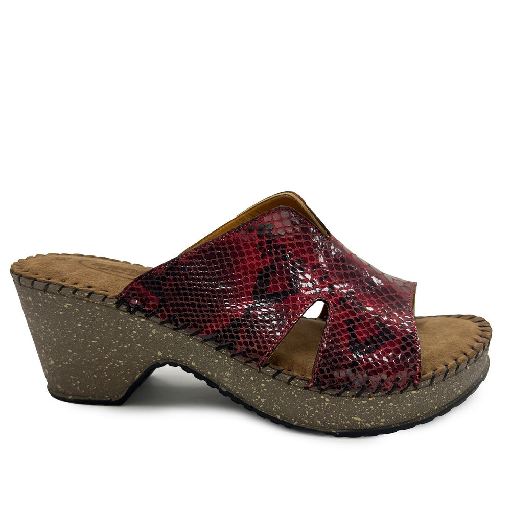 Turkish Women Maroon Leather Wedges #0777