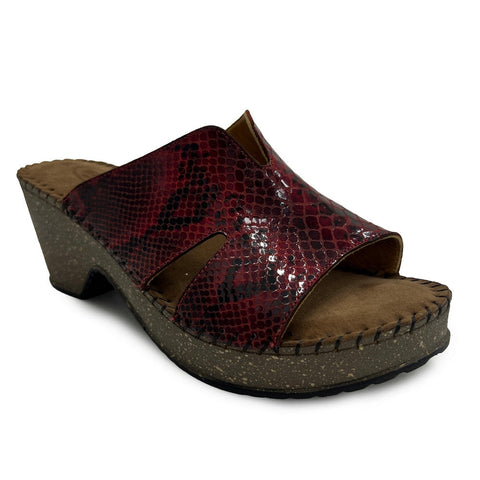 Turkish Women Maroon Leather Wedges #0777