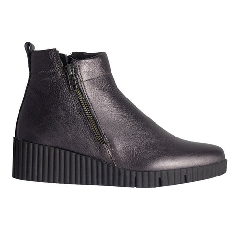 Turkish Women Grey Leather Half Boot #0817