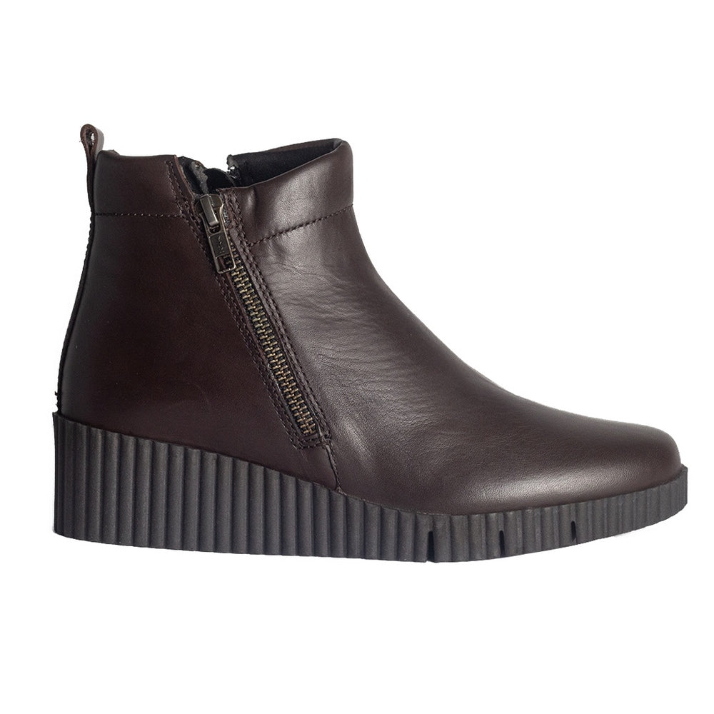 Turkish Women Brown Leather Half Boot #0818