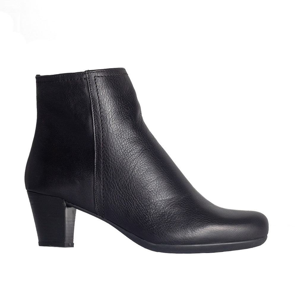 Turkish Women Black Leather Half Boot #0822