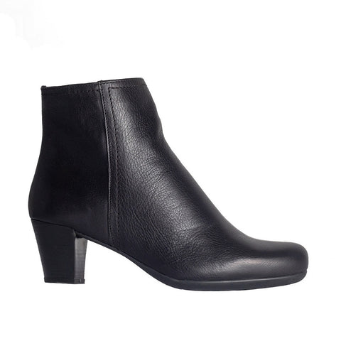 Turkish Women Black Leather Half Boot #0822
