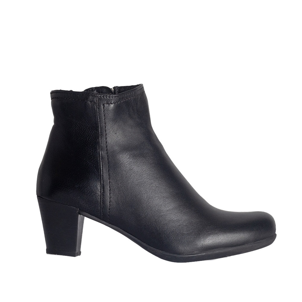 Turkish Women Black Leather Half Boot #0824