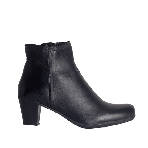 Turkish Women Black Leather Half Boot #0824